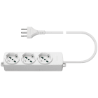 VIMAR - Presa Multipla Universale con Cavo Bianco, 3 Uscite Sicury Standard Italiano, 2P+T 16A 250V, 2M 3 Conduttori 1,5mm2, Spina S17, 3680W.