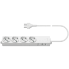 VIMAR - Presa multipla universale 4 uscite con SPD, cavo 2m, spina 16A, potenza 3680W, bianco, standard italiano, limitatore sovratensione.