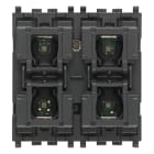 VIMAR - Comando Domotico 4 Pulsanti Amplificatore 1+1W 2 Uscite Diffusori Sonori 8 Ohm Led RGB Intensità Tasti Intercambiabili Eikon Arké Plana