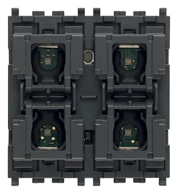 VIMAR - Comando a Quattro Pulsanti KNX Secure con LED RGB e Sensore di Temperatura Integrato