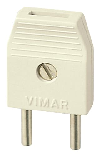 VIMAR - Spina piatta per cavo Z 300 Ohm avorio spinotti Ø 3 mm interasse 12,4 mm per prese 16300 14330 08160 10160 06423