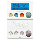 VIMAR - Terminale display e fonico antibatterico, alimentazione 24 Vdc, cavo flat, base doppia per installazione semi-incassata, bianco.