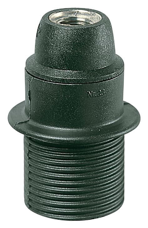 VIMAR - Portalampada E14 M10X1 Nero con Vite di Blocco e Camicia Parzialmente Filettata
