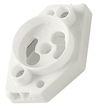VIMAR - Portastarter 2A 250V Ottone Bianco Fissaggio Morsetti Vite 80°C Fori Centrale Ø 3,2 Mm Asse Maggiore Interasse 31 Mm