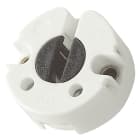 VIMAR - Portalampada G13 bianco, bottone girevole, molleggio, fissaggio a vite, max 80°C, brevettato, occhielli elastici, fori ø 3,5 mm, interasse 26 mm.