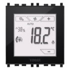 VIMAR - Termostato Touch Domotico Nero - Controllo Temperatura Ambiente, Impianti 2 e 4 Tubi, Fan-Coil 3 Velocità, Sensore Ntc, Led Rgb, Uscite Analogiche.