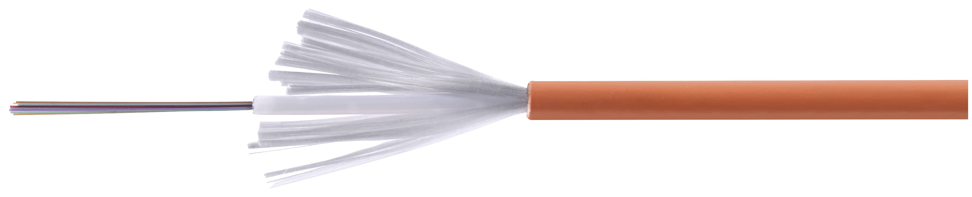 VIMAR - Cavo Fibra Ottica Multimodale 12 Fibre 50/125 Om2 Eca 500M Lszh CPR U0 400V Arancione Bobina 500M