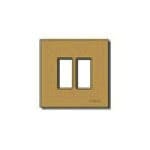 VIMAR - Placca Alluminio Bronzo 2 Moduli Standard Scatole Incasso Rotonde Ø 60 Mm Fissaggio Scatto Supporto 08502