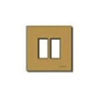 VIMAR - Placca Alluminio Bronzo 2 Moduli Standard Scatole Incasso Rotonde Ø 60 Mm Fissaggio Scatto Supporto 08502