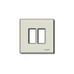 VIMAR - Placca Alluminio Scatto Oro 2 Moduli Standard Ø 60 Mm Supporto 08502