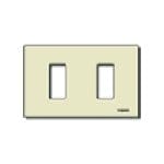 VIMAR - Placca Resina Avorio 2 Moduli Standard per Scatole Incasso Rettangolari Unificate 3 Moduli Fissaggio Supporto 08531