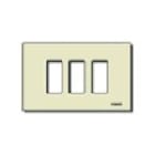 VIMAR - Placca Avorio 3 Moduli Standard Resina Scatole Incasso Rettangolari Unificate Fissaggio Supporto 08531