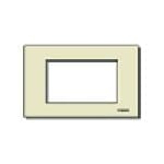 VIMAR - Placca 3 Moduli Speciale Resina Avorio per Scatole Incasso Rettangolari Unificate Fissaggio a Scatto Supporto 08531S