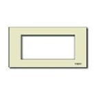 VIMAR - Placca 4 Moduli Speciali Resina Avorio per Scatole Incasso Rettangolari Unificate Fissaggio Scatto Supporto 08532S