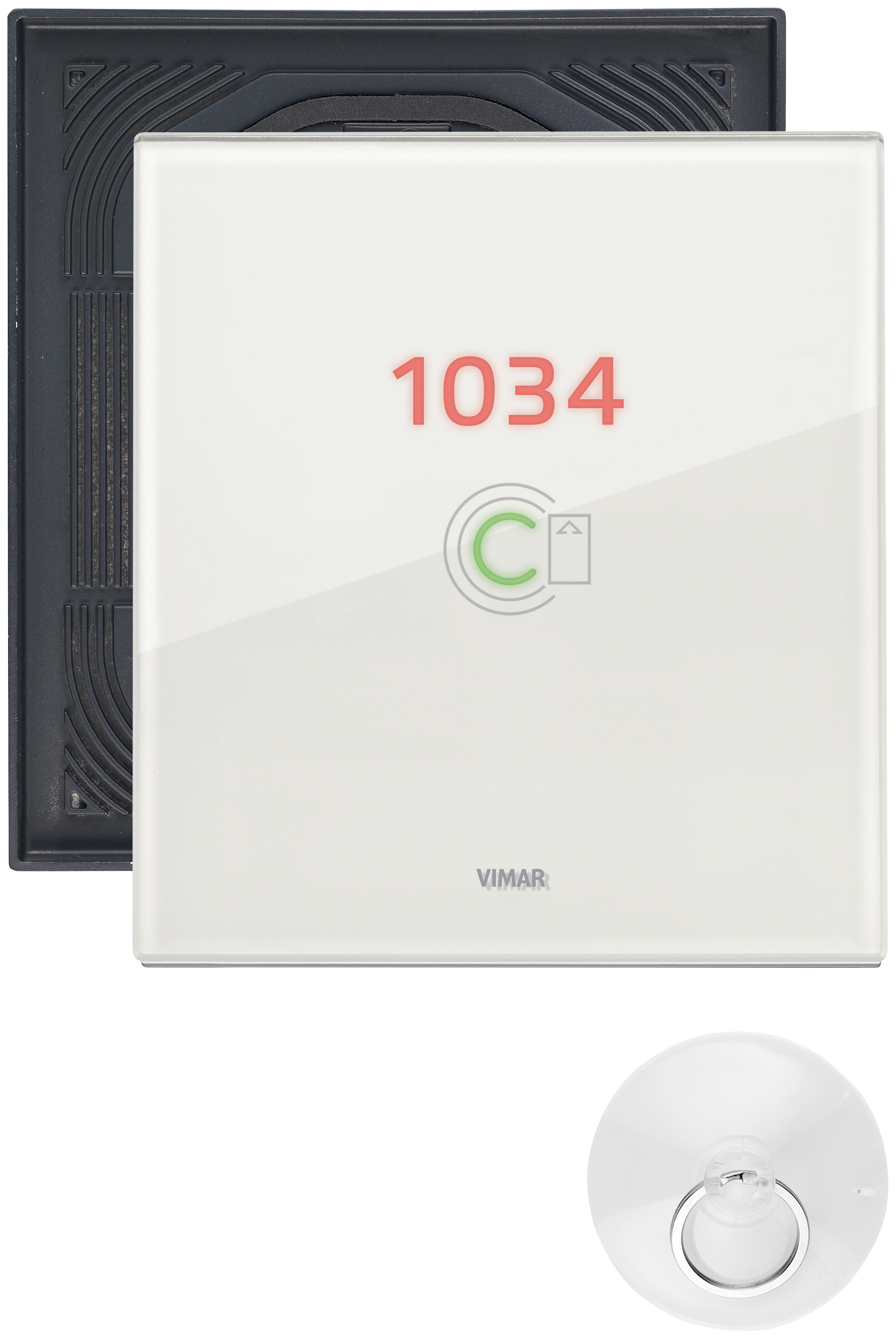 VIMAR - Placca Elettronica Verticale per Lettore Transponder Esterno con Funzione Campanello, Bianco Diamante, IP55, Supporto e Etichette Inclusi
