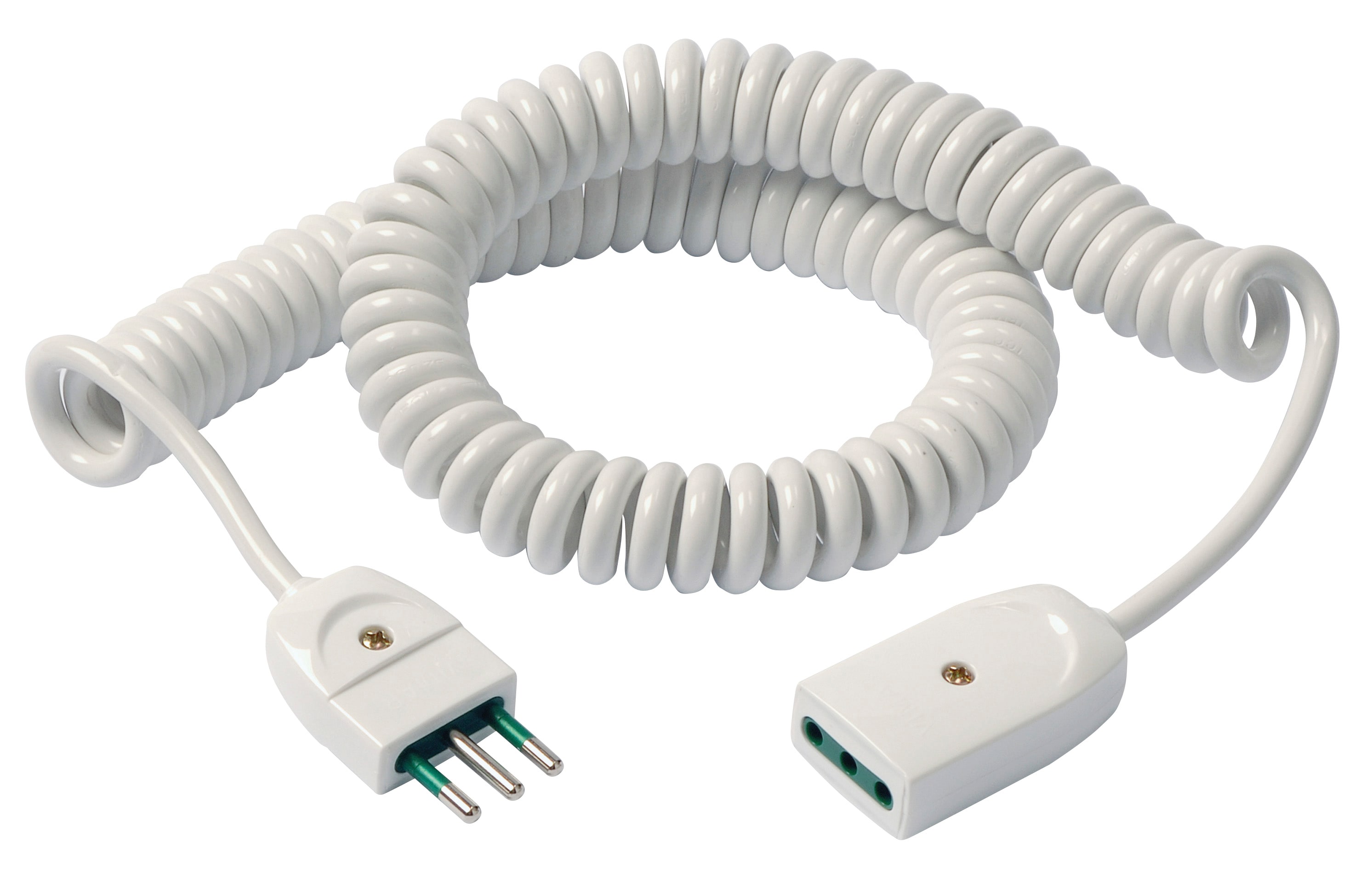VIMAR - Cavo Prolunga Estensibile 3G0,75 5M Bian - Cordone Prolungatore 5 Metri H05Vvh8-F Spina 2P+T 10 A 250 V~ Presa Sicury Potenza 1300 W
