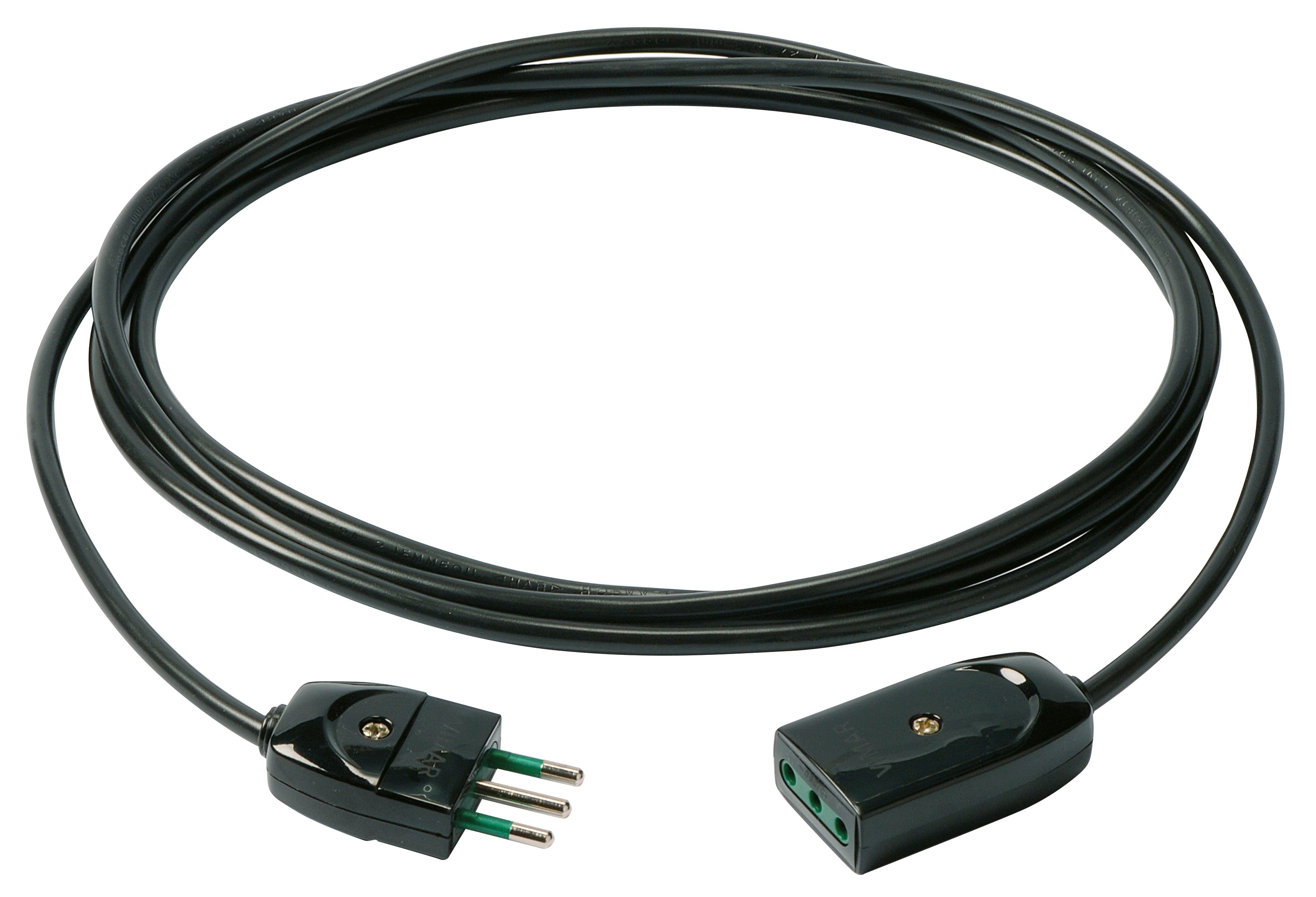 VIMAR - Cavo Prolunga 3G0,75 3M Nero - Cordone Prolungatore Lineare 3 Metri, H05Vv-F, Spina 2P+T 10 A 250 V~, Presa Sicury 10 A 250 V~, Potenza Massima 2300 W