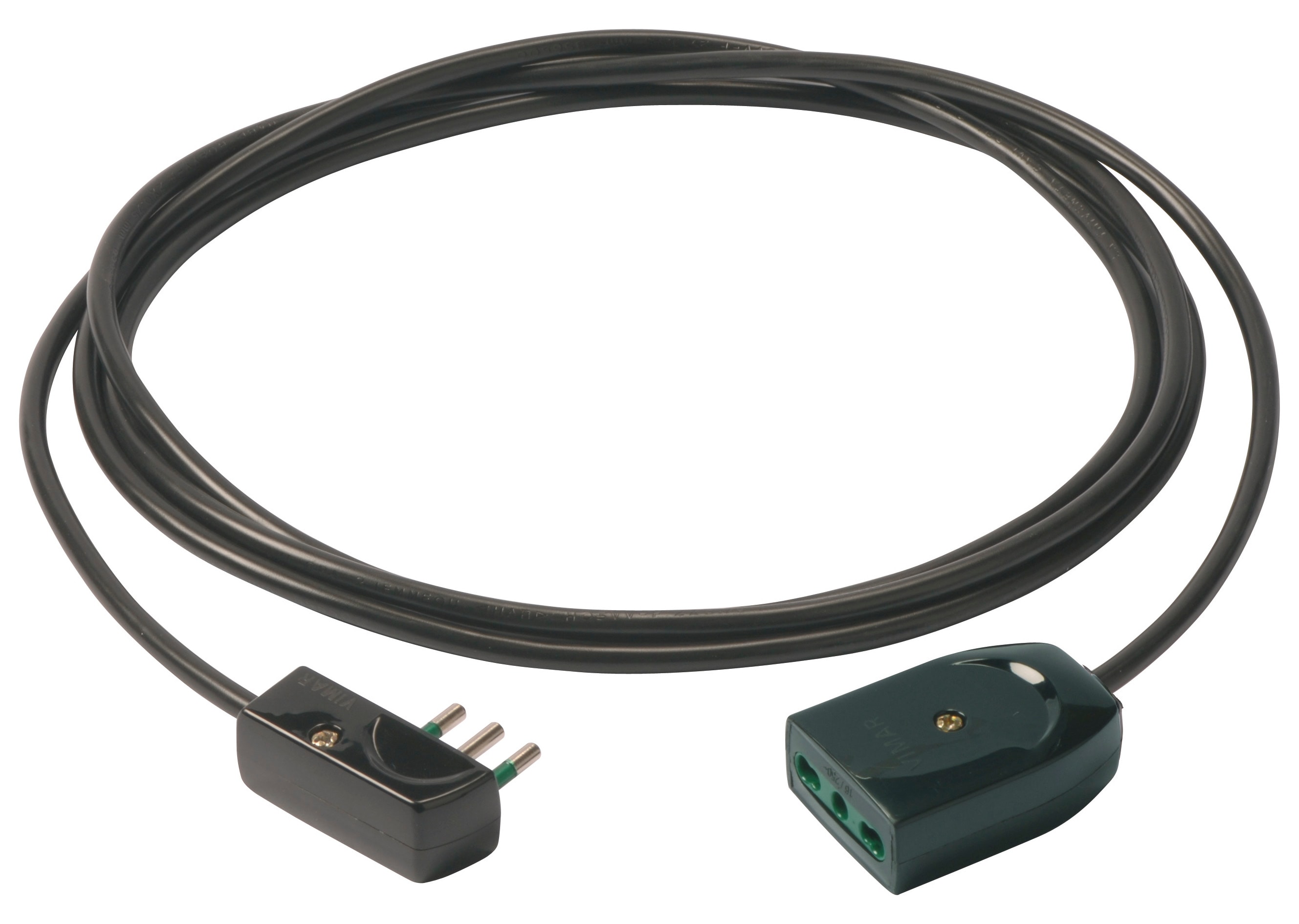 VIMAR - Cavo Prolunga 3G1+Spina Piatta 5M Nero - Cordone Prolungatore Lineare 5 Metri, H05Vv-F, 16 A 250 V~ Standard Italiano, Sicury, Potenza 3680 W