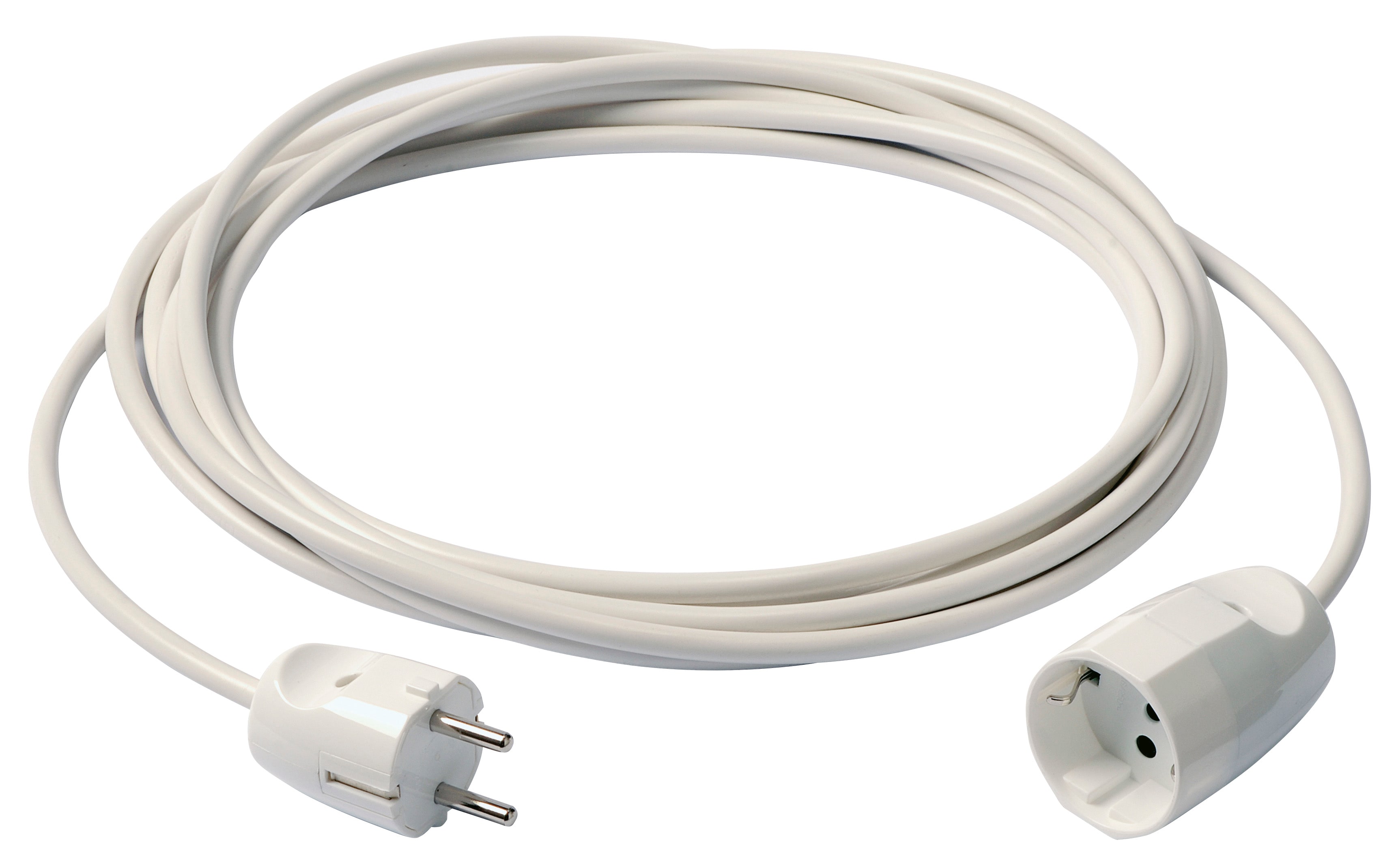 VIMAR - Cavo prolunga 3G1+P30 5m bianco, cordone prolungatore 5m, cavo 3G1 mm2 H05VV-F, spina 2P+T 16A 250V Schuko, presa SICURY 2P+T 16A 250V P30, max 3680W.