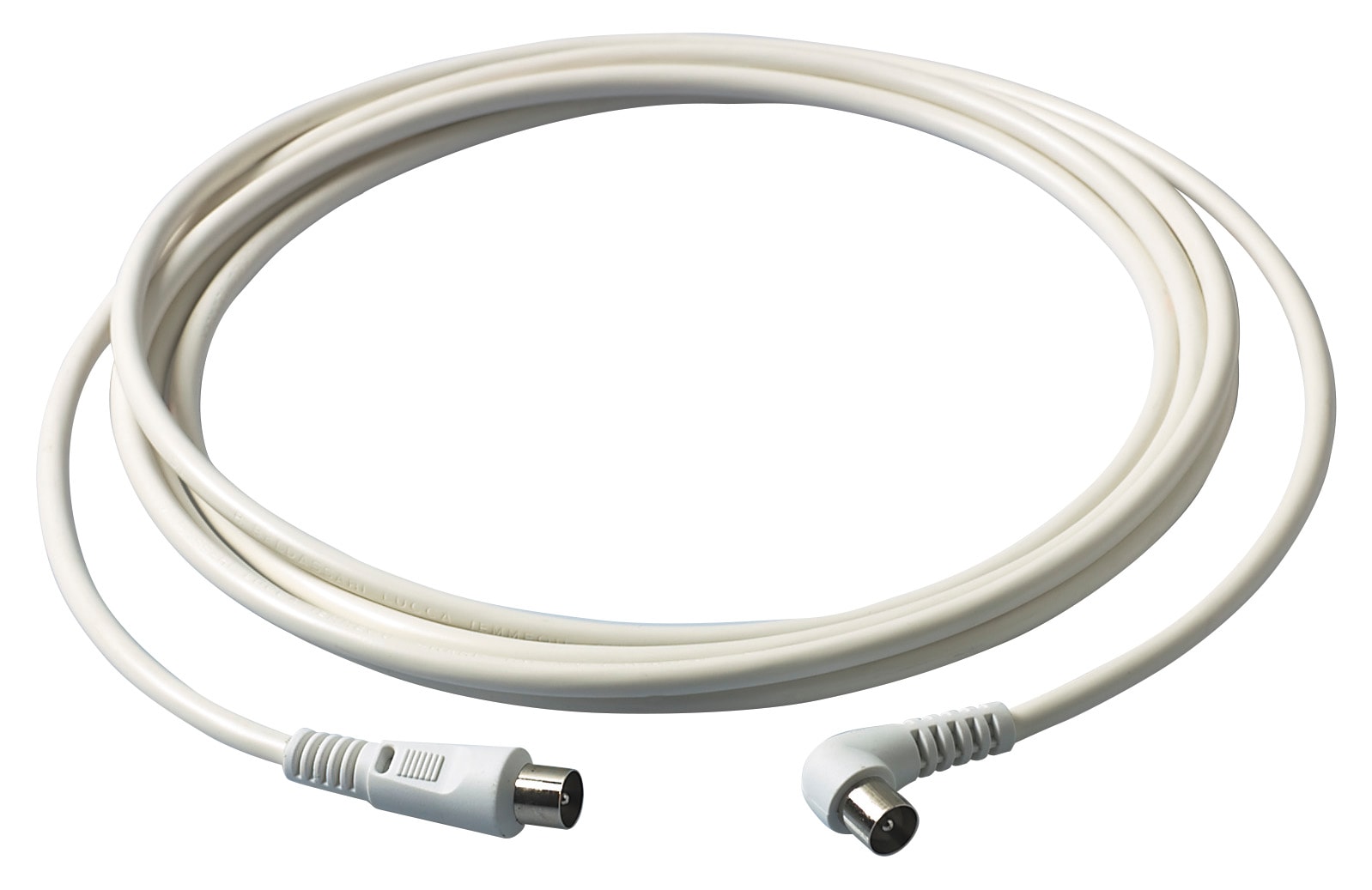 VIMAR - Cavo Coassiale TV 3 Metri Bianco con Connettori Maschio Assiale e 90°