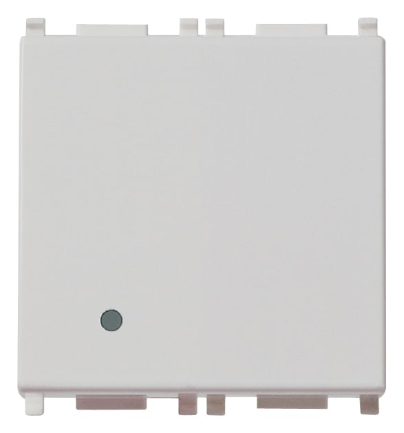 VIMAR - Devaitore 1P 10Ax 2M Silver Illuminabile Tasto Sostituibile 2 Moduli Max 100 W Per Lampade Con Alimentatore Integrato