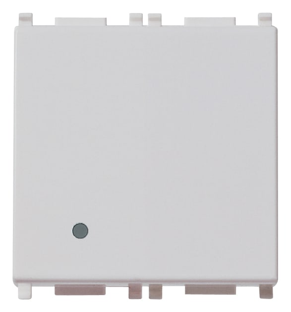 VIMAR - Devaitore 1P 20Ax 2M Silver Illuminabile Tasto Sostituibile 2 Moduli Max 250 W Per Lampade Con Alimentatore Integrato
