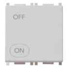 VIMAR - Interruttore 2P 20Ax 2M Silver Illuminabile Tasto Sostituibile 2 Moduli 250W Lampade Alimentatore Integrato