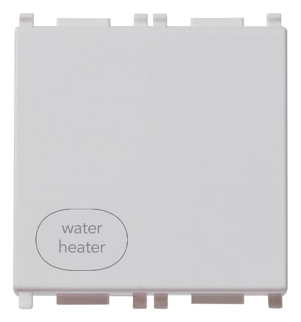 VIMAR - Interruttore 2P 20Ax Illuminabile Simbolo Water/Heater Silver 2 Moduli 250 W Per Lampade Con Alimentatore Integrato