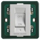 VIMAR - Interruttore 2P 32A Silver Illuminabile con Simbolo Water/Heater, Supporto per Installazione in Scatole Quadrate Bs, Placca 3 Moduli Bs.