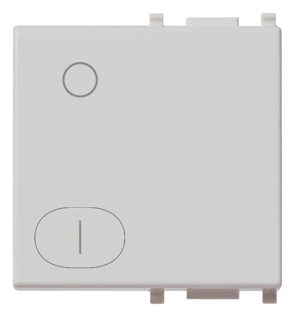 VIMAR - Tasto Intercambiabile 2 Moduli Simbolo O I Per Interruttore 2P 14015.0 Illuminabile Ad Anello Silver