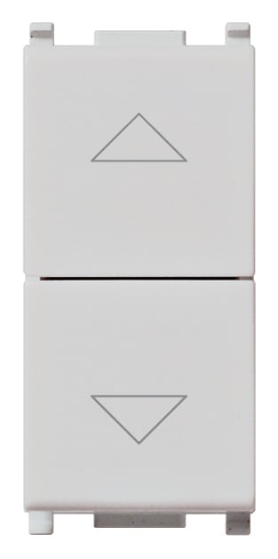 VIMAR - Commutatore 2P 10Ax Due Tasti Silver Frecce Direzionali Off Centrale 250V~ 6 Morsetti Max 100W Lampade Alimentatore Integrato Iec 60669-1:2017