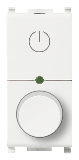 VIMAR - Dimmer rotativo 230V antibatterico bianco, universale 230V 50Hz, per lampade 40-400W, LED 3-200W, comando ON/OFF, regolazione luminosa.