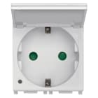 VIMAR - Presa Sicury 2P+T 16A con Coperchio Illuminabile, Standard Tedesco, Silver - 2 Moduli