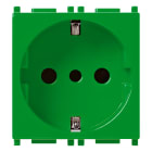 VIMAR - Presa Sicury Verde 2P+T 16A P30 Standard Italiano - Contatti Di Terra Laterali E Centrale - 2 Moduli