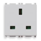 VIMAR - Presa 2P+T 13A Standard Inglese Silver Sicury 250V~ 2 Moduli