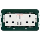 VIMAR - 2PRESE 2P+T13ABS+INT.ROSSO+USBC+C BIANCO
