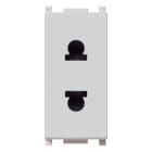 VIMAR - Presa Sicury 2P 16A Standard Euroamericano Polarizzato - Spinotti Piatti Paralleli e Ø4,8mm Silver