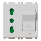 VIMAR - Presa 2P+T 16A P17/11 Interbloccata con Interruttore Automatico Magnetotermico C16 Silver - Sicury Standard Italiano 230V 50Hz 3000A 2 Moduli