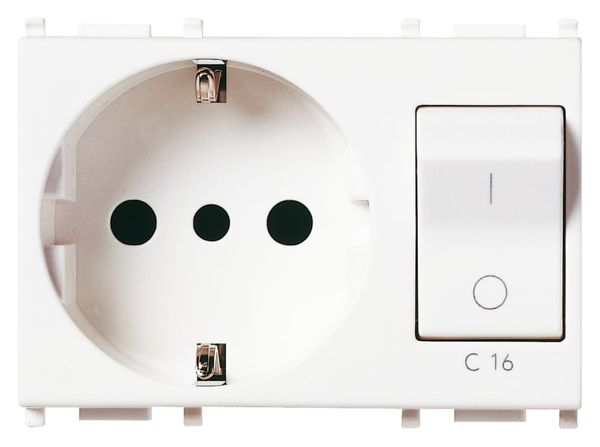 VIMAR - PRESA 2P+T 16A P30 INTB+MT C16 BIANCO