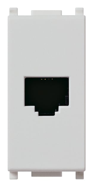 VIMAR - Presa Rj11 6/4 Antibatterico - 6 Posizioni 4 Contatti Morsetti Vite Bianco