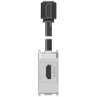 VIMAR - Presa HDMI 2.1B con Cavo a 90° Silver - Standard Keystone, Uscita a 90°
