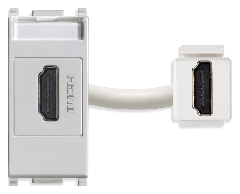 VIMAR - Presa HDMI 2.1B Silver Standard Keystone - Aggancio Unico