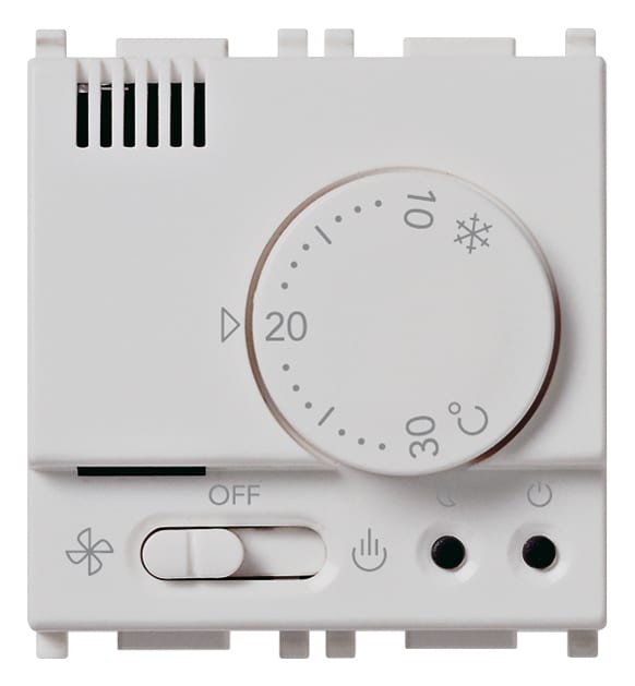 VIMAR - Termostato elettronico 230V silver per controllo temperatura ambiente, commutatore estate/inverno, classe I, attivazione a distanza, relè 6(2) 230V~