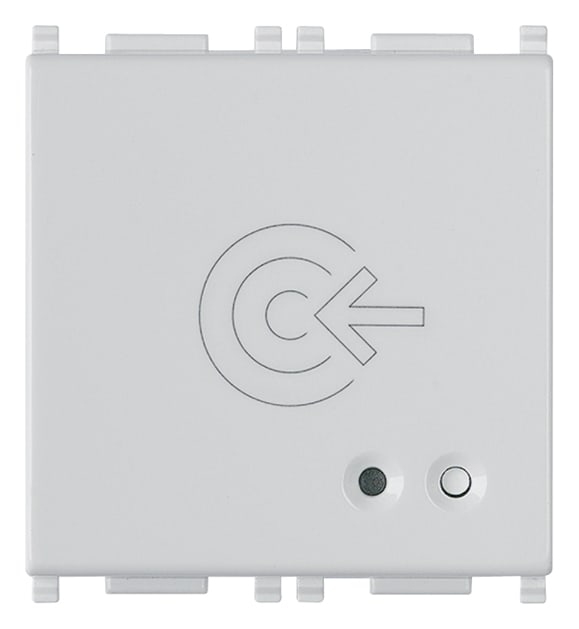 VIMAR - Fuoriporta RFID IoT Silver, lettore smart card, app View Wireless, Bluetooth 5.0, sistema mesh, 1 uscita relè, LED regolabile, 100-240 V.