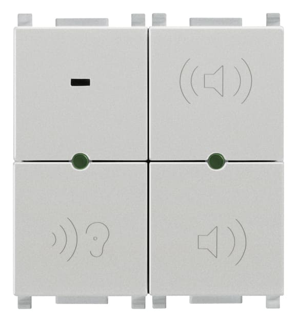 VIMAR - Microfono di Chiamata Silver per Controllo Bambini e Attivazione Vocale - 2 Moduli