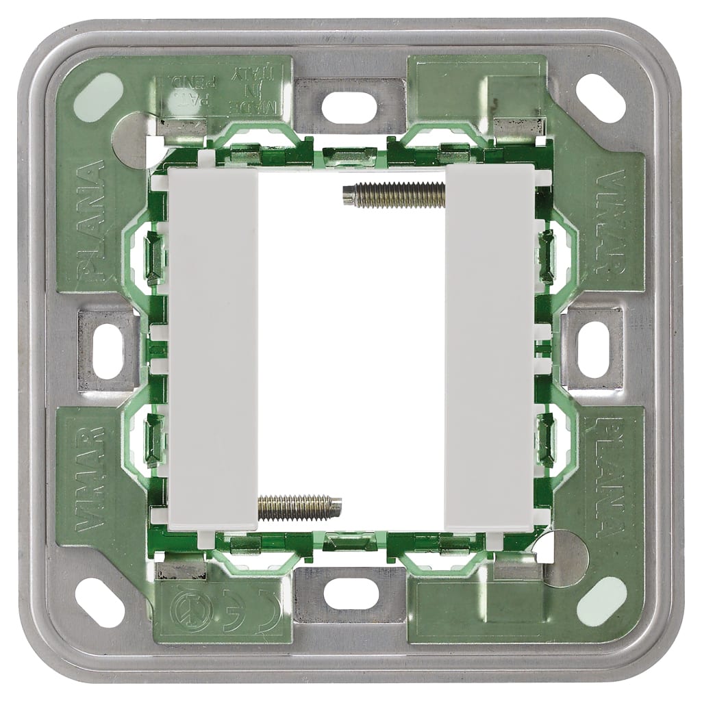 VIMAR - Supporto 1 Modulo con Viti per Scatole Quadrate Silver