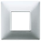 VIMAR - Placca 2 Moduli Tecnopolimero Vernice Argento Opaco