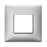 VIMAR - Placca 2 Moduli Tecnopolimero Silver - Bs