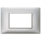 VIMAR - Placca 3 Moduli Tecnopolimero Silver - Materiale Elettrico