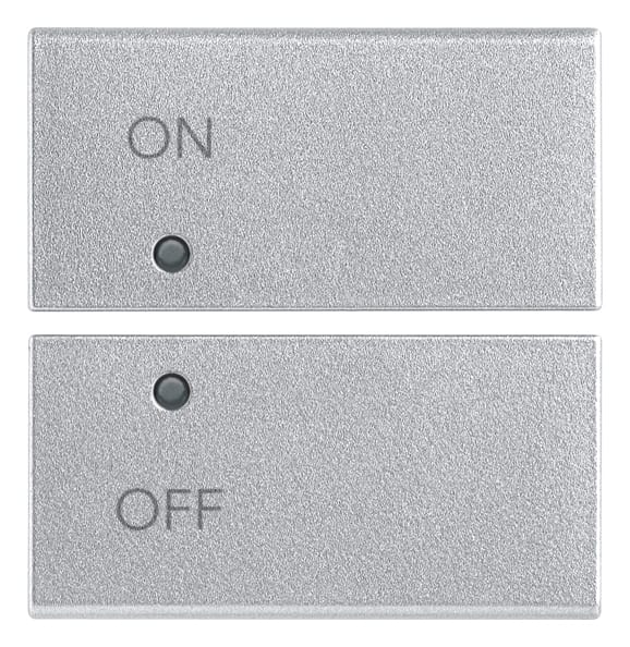 VIMAR - Due mezzi tasti intercambiabili 2 moduli, simboli on e off, silver